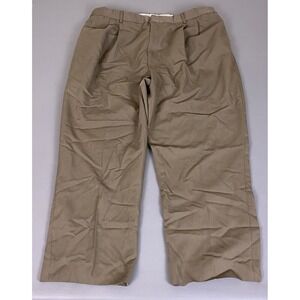 RBM Dress Pants Men's 42x30 (Fit 38x28) Pleated  Brown Taupe Polyester Rayon